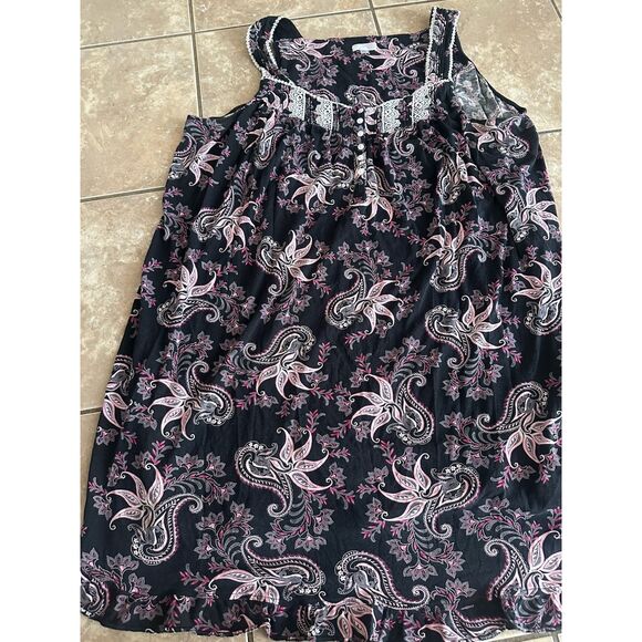 Secret Treasures 3X Soft Printed Sleep Dress Slip PJ Sleepwear Gown Paisley - Picture 1 of 5